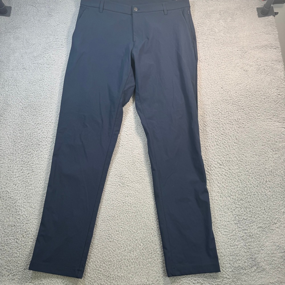 Lululemon Mens Commission Pant Slim Warpstreme Navy Blue 36x33 Golf Chino